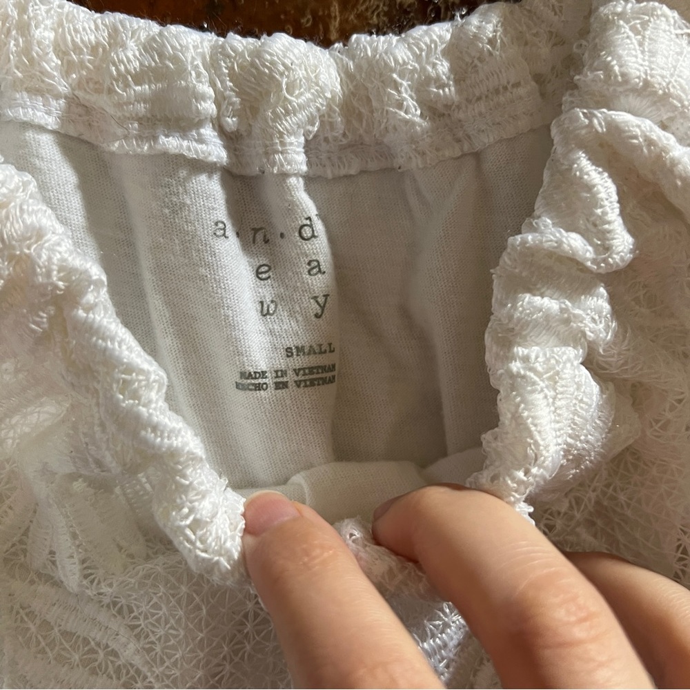White Lace Ruffle Top - Picture 4 of 5